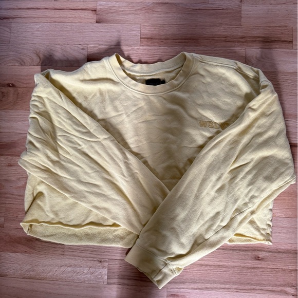 WSLY Tops - WSLY Yellow Oversized Long Sleeve Hoodie